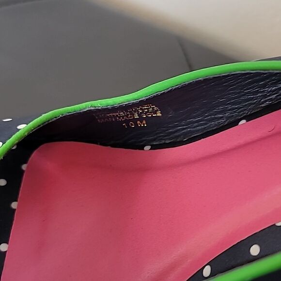 Lilly Pulitzer Polka Dot Wedge Peep Toe Sandals Navy White - Picture 7 of 11